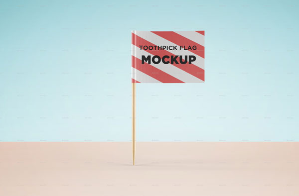 Toothpick Flag Mockup