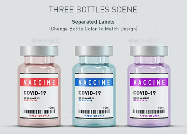 Vaccine Vial Bottles Mockup