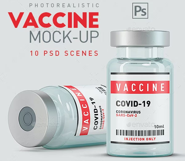 Vaccine Vial Bottles Mockup Bundle