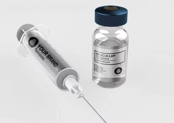 Vaccine and Syringe Mockup PSD Template