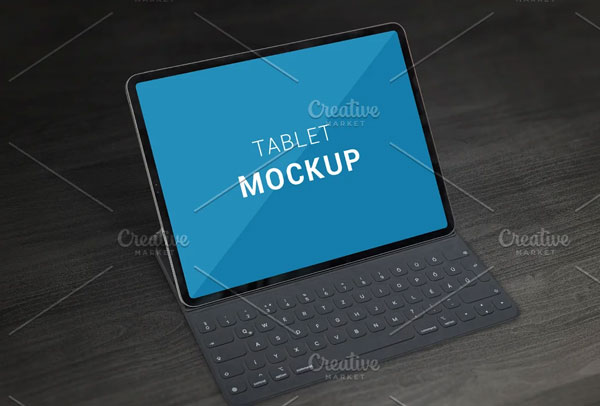 iPad with External Keyboard Mockup