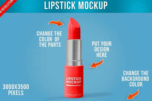 Editable Lipstick Mockup