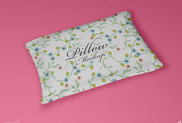 Floral Free PSD Pillow Mockup