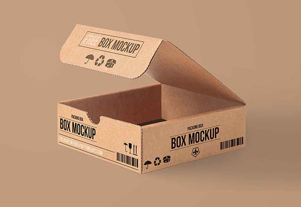Free Carton Packing Photoshop Box Mockup