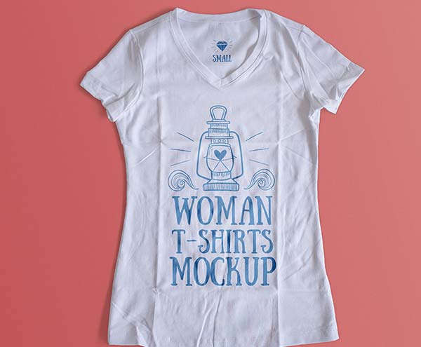 Free Female T-shirt Photoshop Mockup