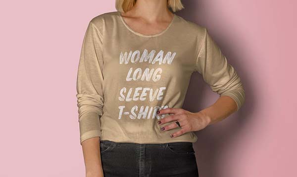 Free Woman T-shirt Mockup