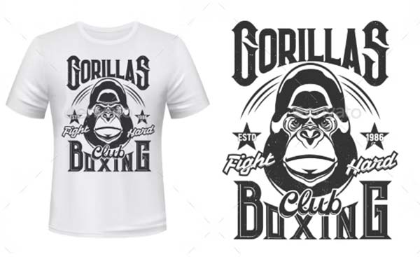 Gorilla Print T-shirt Mockup