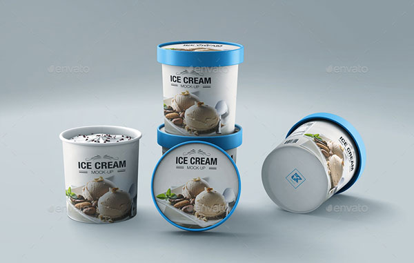 Ice Cream Cup Bowl Mockup Design