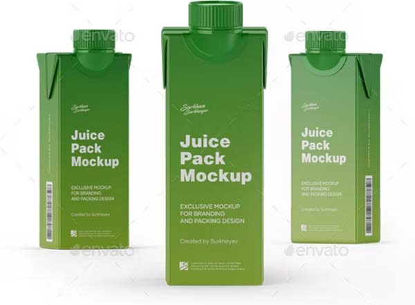 Juice Pack Box Mockup