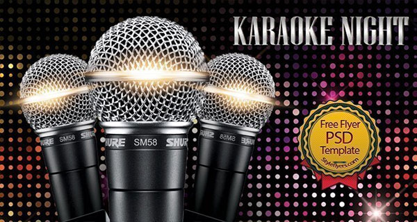 Karaoke Bar Night Free PSD Flyer Template