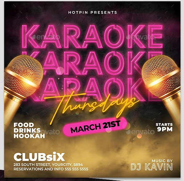 Karaoke Flyer Modern Template