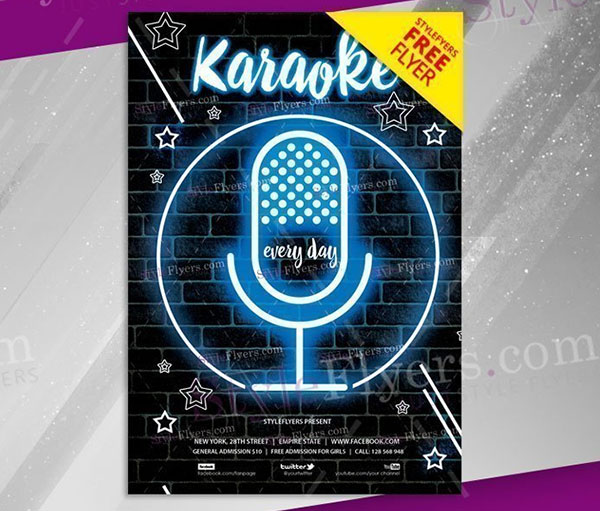 Karaoke Free Flyer Photoshop Template