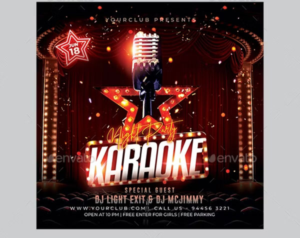 Karaoke Night Party Flyer Template