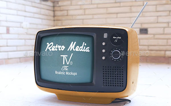 Old TV Realistic Mockup