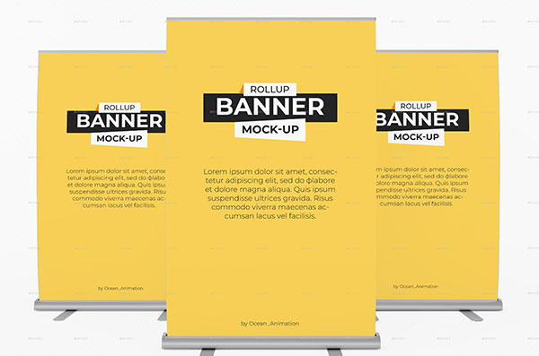 Realistic Rollup Banner Photoshop Mockup