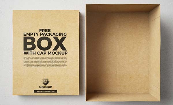 Simple Box Free PSD Packing Mockup