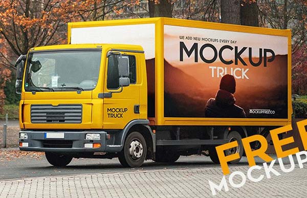 Truck Photoshop Free Mockup