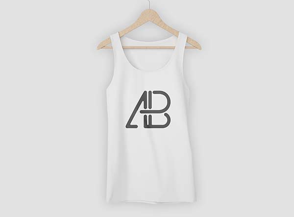 White Free Tank Top Mockup Photoshop