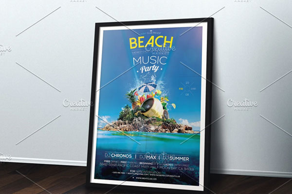Amazing Beach Music Party Flyer Template