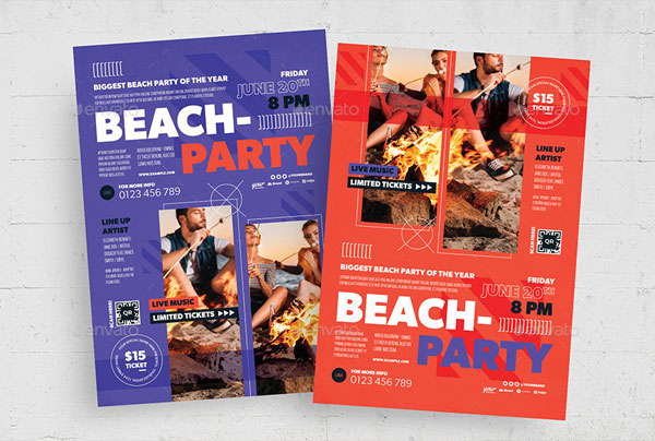 Amazing Beach Party Flyer PSD Template