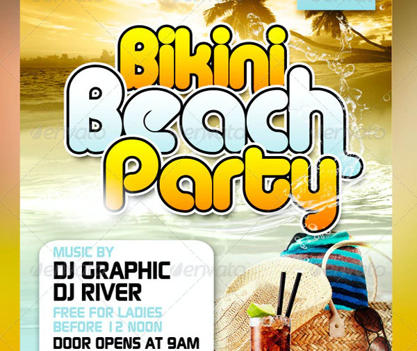 Amazing Bikini Beach Party Flyer Template