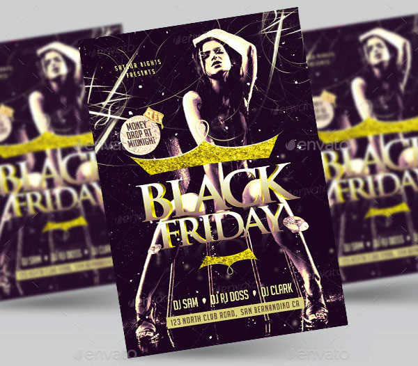 Amazing Black Fridays Party PSD Flyer