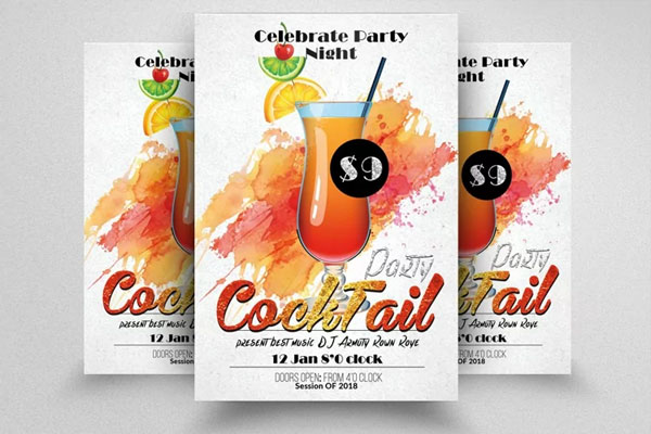 Amazing Cocktail Beach Party Flyer PSD