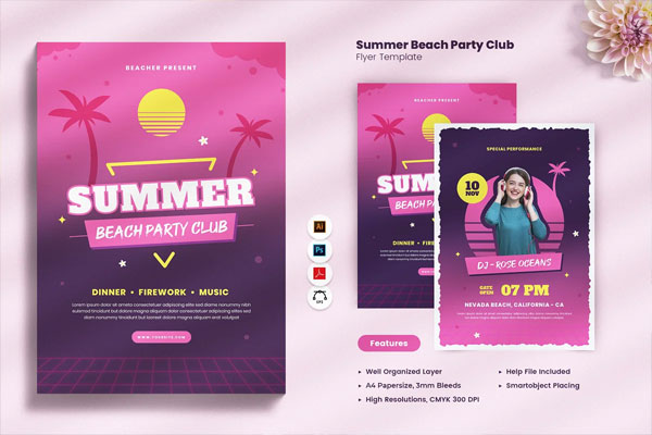 Amazing Summer Party Beach Club Flyer