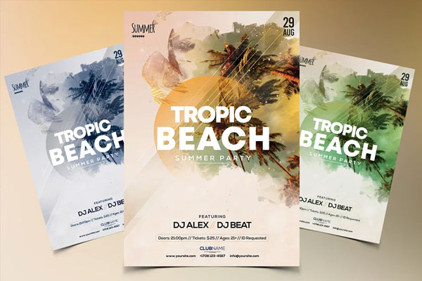 Amazing Tropic Beach PSD Flyer Template