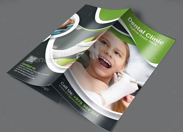 Best Dental Clinic Trifold Brochure Design Template
