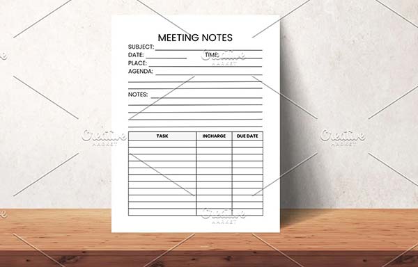 Blank Meeting Minutes Word Template