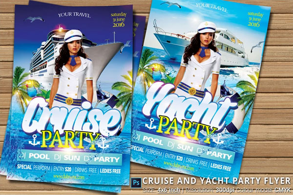 Cruise And Yacht Party Flyer Template