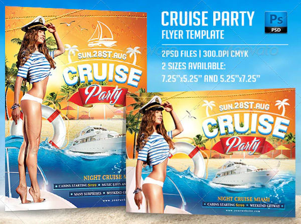 Cruise Party Flyer Template