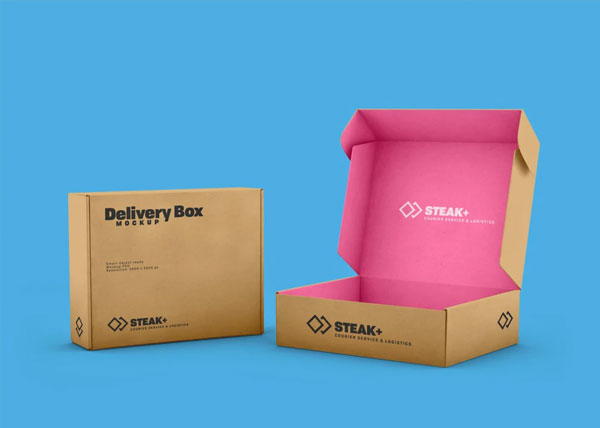 Delivery Shipping Box Free Mockup