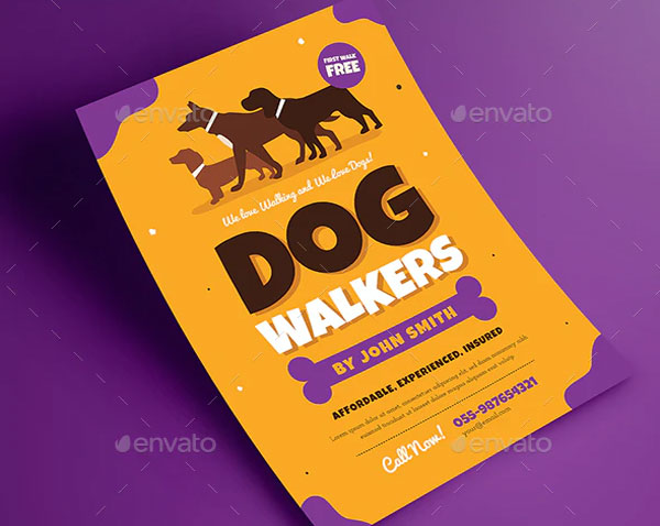 Dog Walker Flyer Design