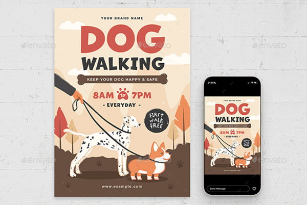 Dog Walking Flyer Template