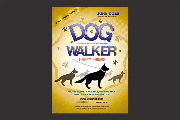 Editable Dog Walkers Flyer