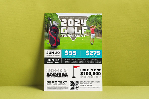 Editable Golf Tournament Flyer PSD