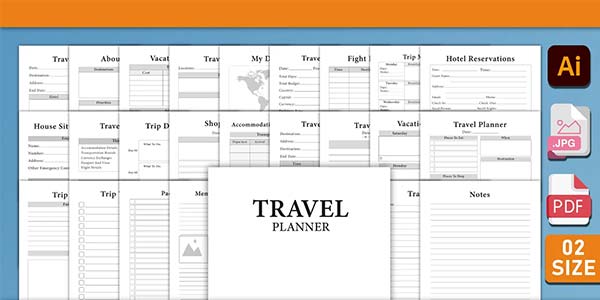 Editable Travel Planner Templates
