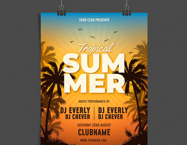 Free Amazing Beach Party Flyer Template