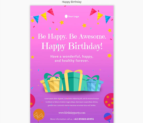 Free Birthday Party Celebration Flyer