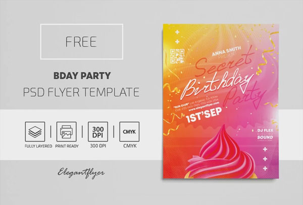 Free Birthday Party Flyer Template