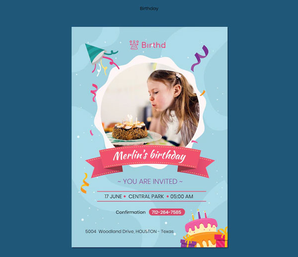 Free Birthday Party Invitation Flyer