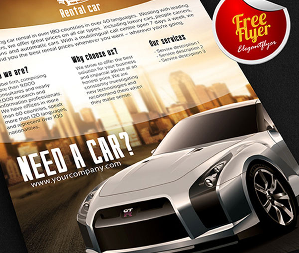 Free Car Rental Flyer Printable Template