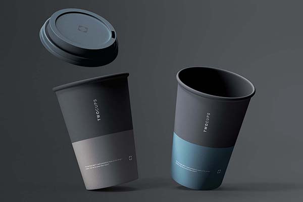Free Disposable Coffee Cups Mockup