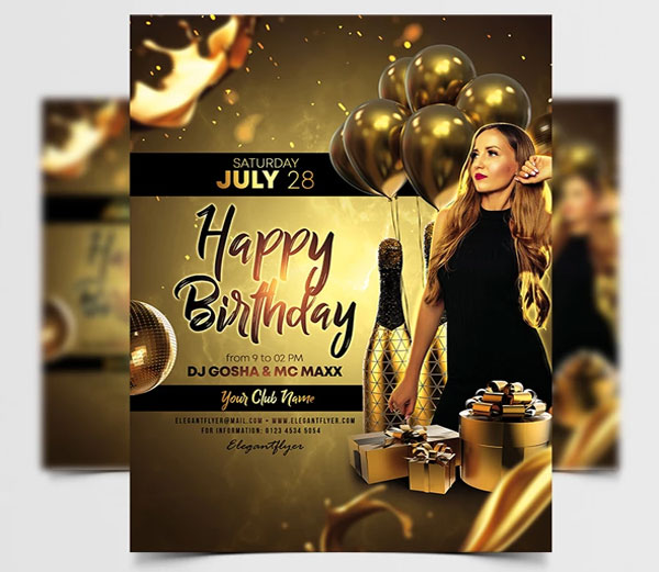 Free Happy Birthday Party Flyer Template