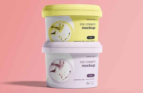Free Ice Cream Cup Mockup PSD