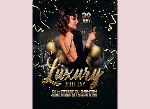 Free Luxury Birthday Party Flyer Template