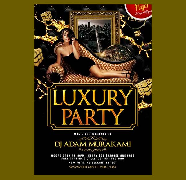 Free Luxury Party Flyer Template