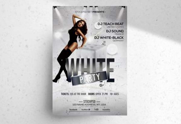 Free Luxury White Party Flyer